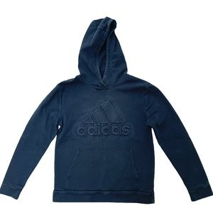 Boys Black Adidas Athletic Pullover Hoodie Large (14-16)